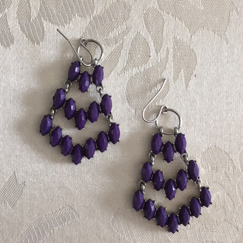 Purple chandelier earrings